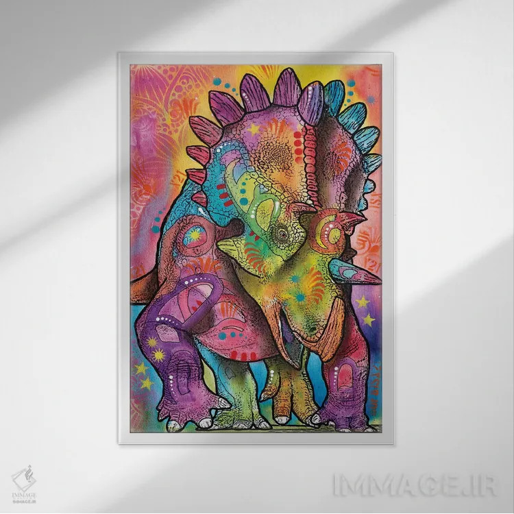 تابلو دکوراتیو تریسراتوپس اثر باور روسو - نمای قابدار سفید