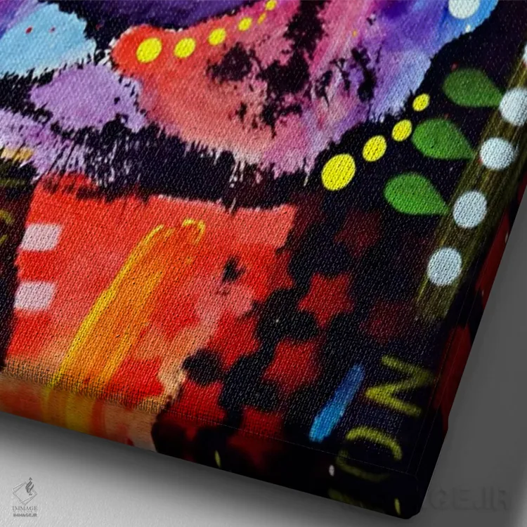 تابلو دکوراتیو دوبی اثر باور روسو - نمای نزدیک بافت بوم