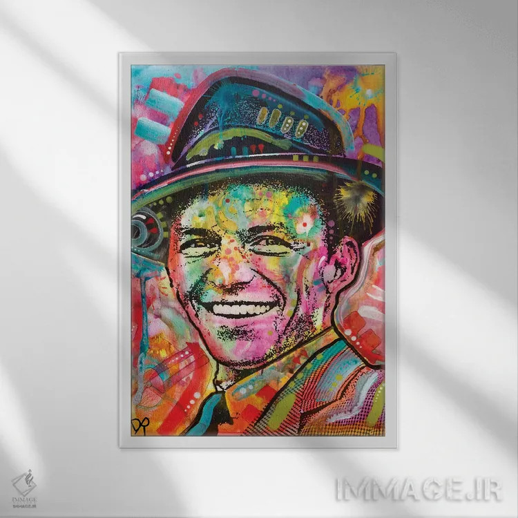 تابلو دکوراتیو فرانک سیناترا یک اثر باور روسو - نمای قابدار سفید