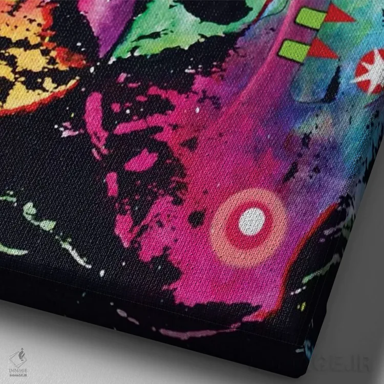 تابلو دکوراتیو پیت بول متفکر کلاسیک اثر باور روسو - نمای نزدیک بافت بوم