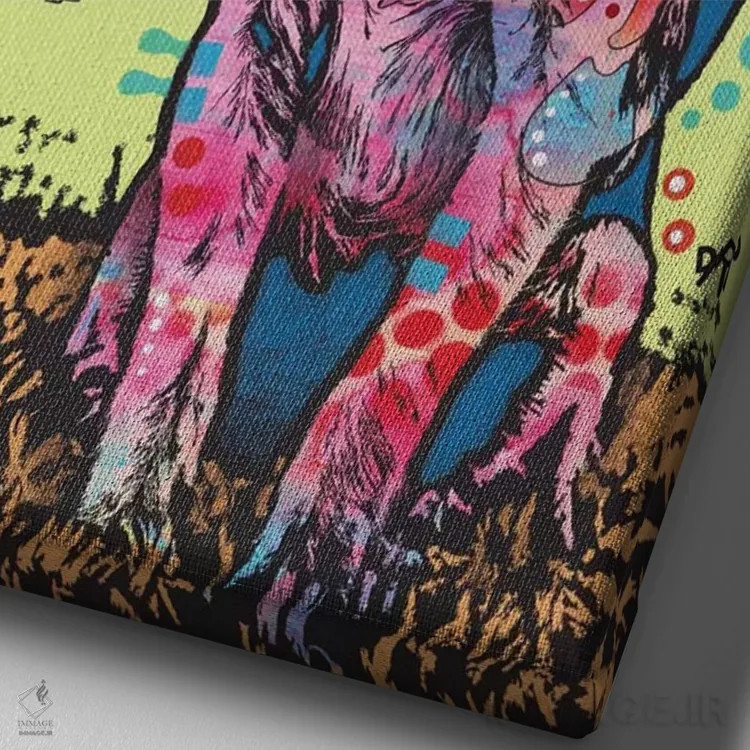 تابلو دکوراتیو در ذهن من اثر باور روسو - نمای نزدیک بافت بوم