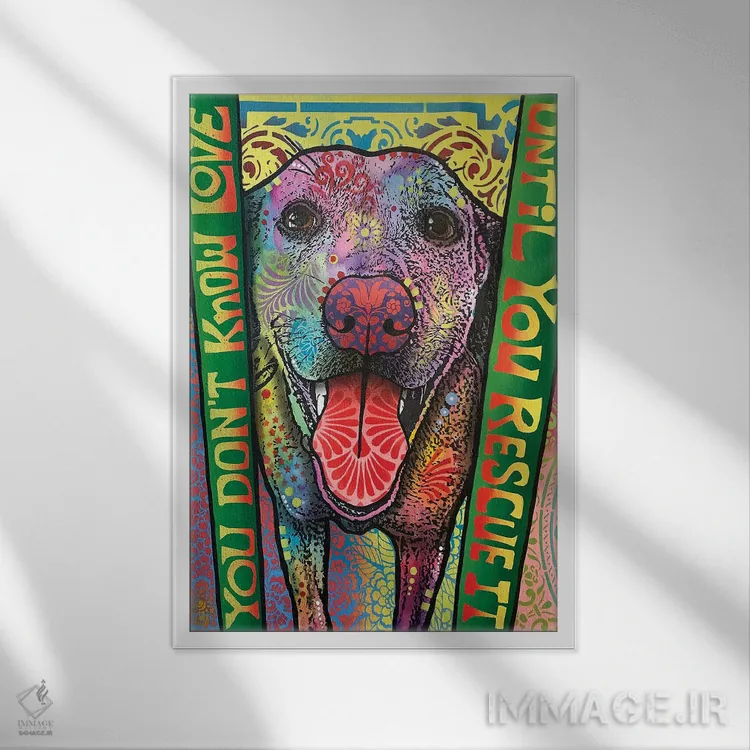 تابلو دکوراتیو تو عشق را نمی شناسی اثر باور روسو - نمای قابدار سفید