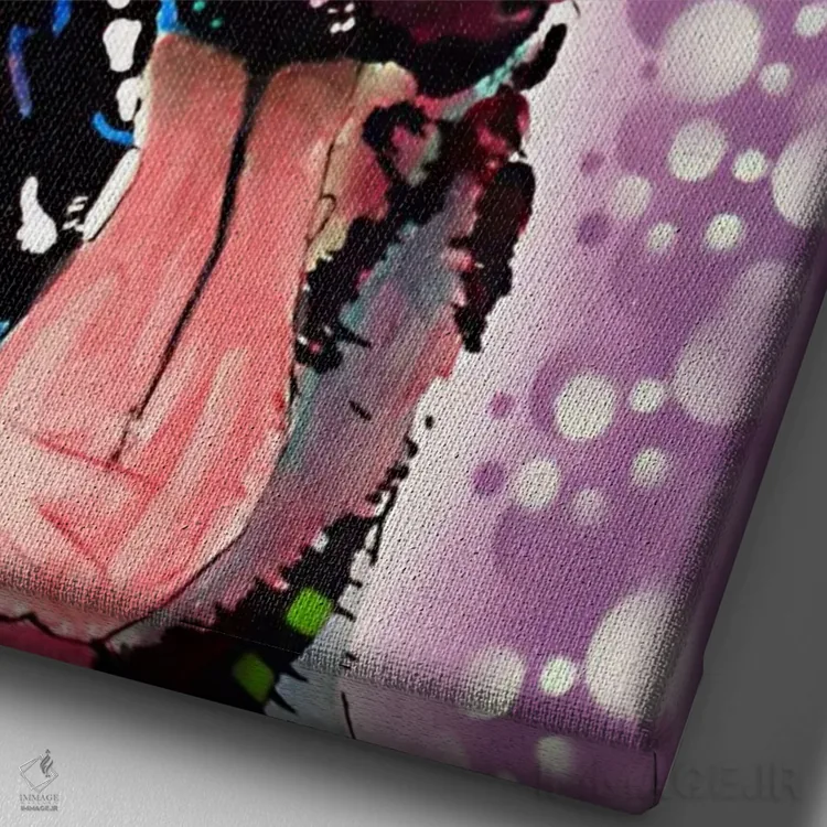 تابلو دکوراتیو ژرمن شپرد اثر باور روسو - نمای نزدیک بافت بوم