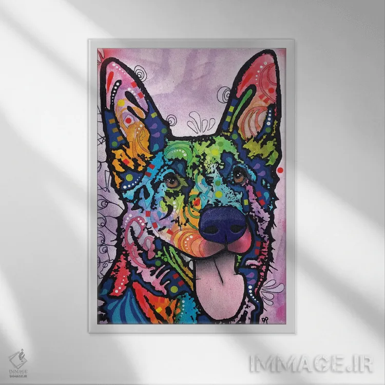 تابلو دکوراتیو عشق شپرد اثر باور روسو - نمای قابدار سفید