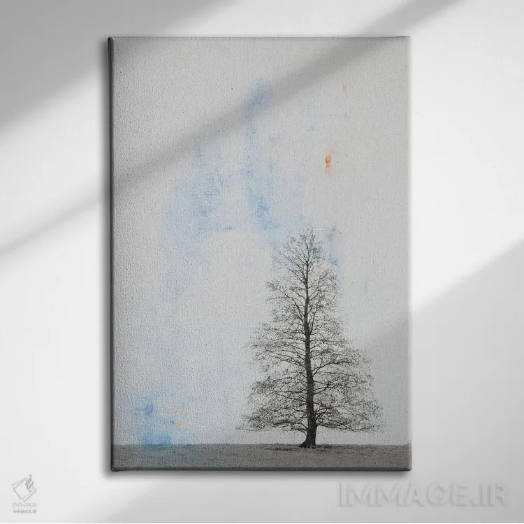 تابلو مینیمال درخت تنها اثر دبورا رول - نمای روبهرو روی دیوار