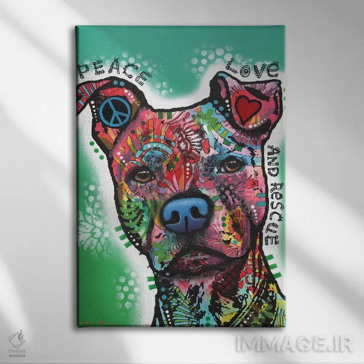 تابلو دکوراتیو صلح، عشق و نجات اثر باور روسو - نمای روبهرو روی دیوار