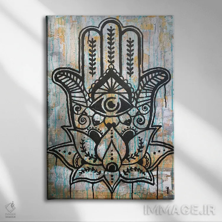 تابلو دکوراتیو هامسا لوتوس اثر باور روسو - نمای روبهرو روی دیوار