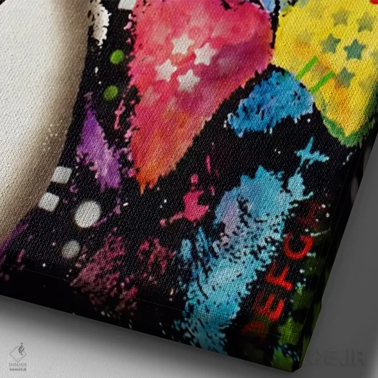 تابلو دکوراتیو پوینتر اثر باور روسو - نمای نزدیک بافت بوم