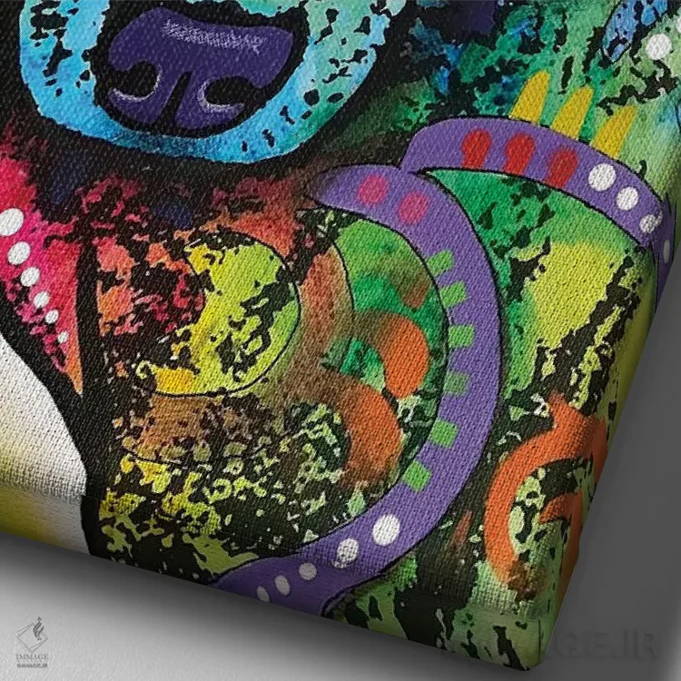 تابلو دکوراتیو عشق کوچک اثر باور روسو - نمای نزدیک بافت بوم