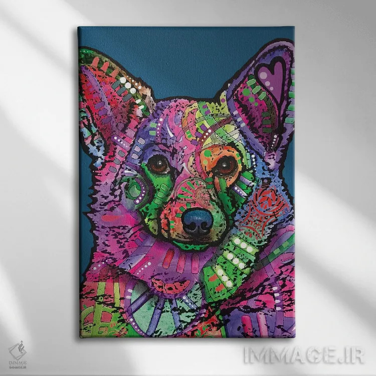 تابلو دکوراتیو کورگی پاک نشدنی اثر باور روسو - نمای روبهرو روی دیوار