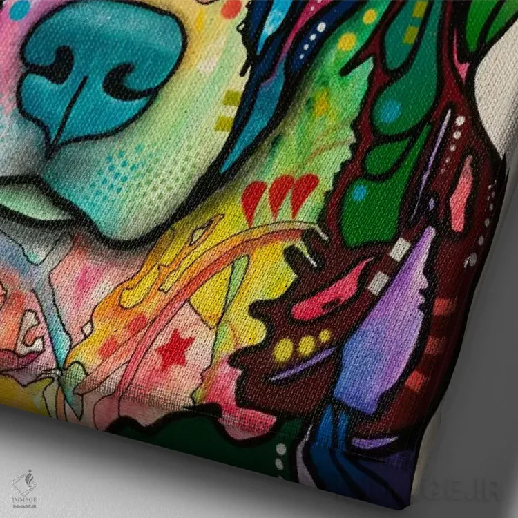 تابلو دکوراتیو دوستم داشته باش اثر باور روسو - نمای نزدیک بافت بوم