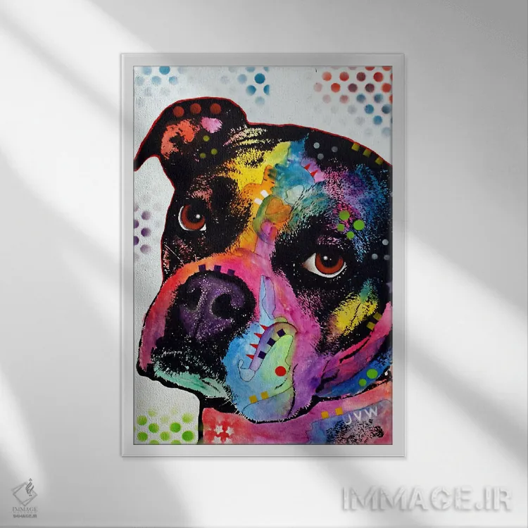 تابلو دکوراتیو باکسر جوان اثر باور روسو - نمای قابدار سفید