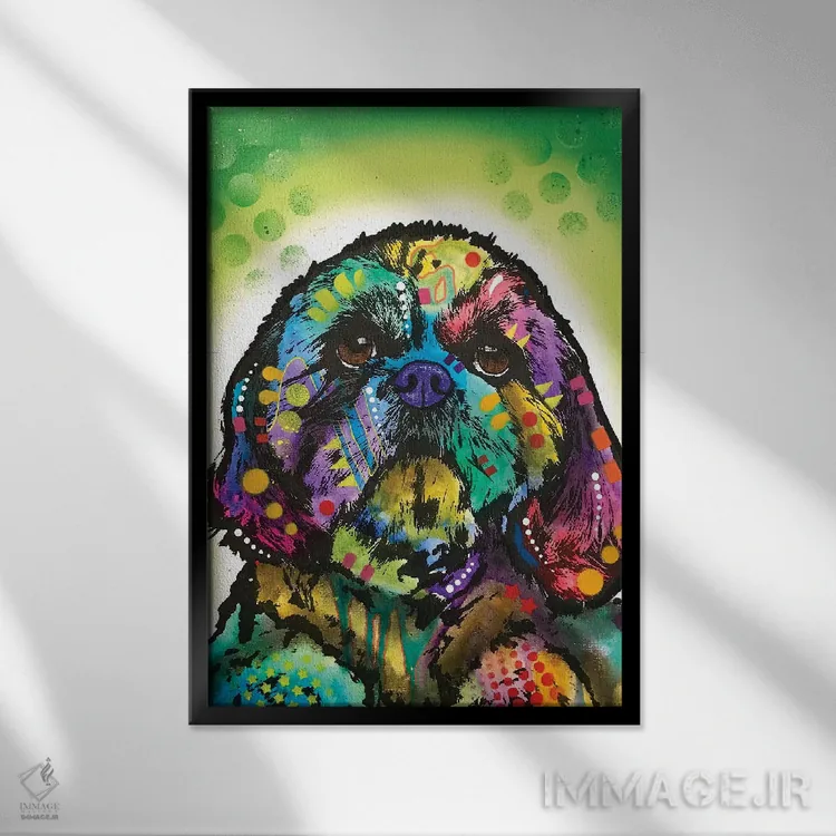 تابلو دکوراتیو تقریبا شی تزسو اثر باور روسو - نمای قابدار مشکی