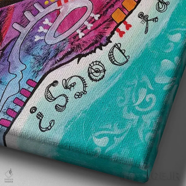 تابلو دکوراتیو تاییدشده برای عشق اثر باور روسو - نمای نزدیک بافت بوم