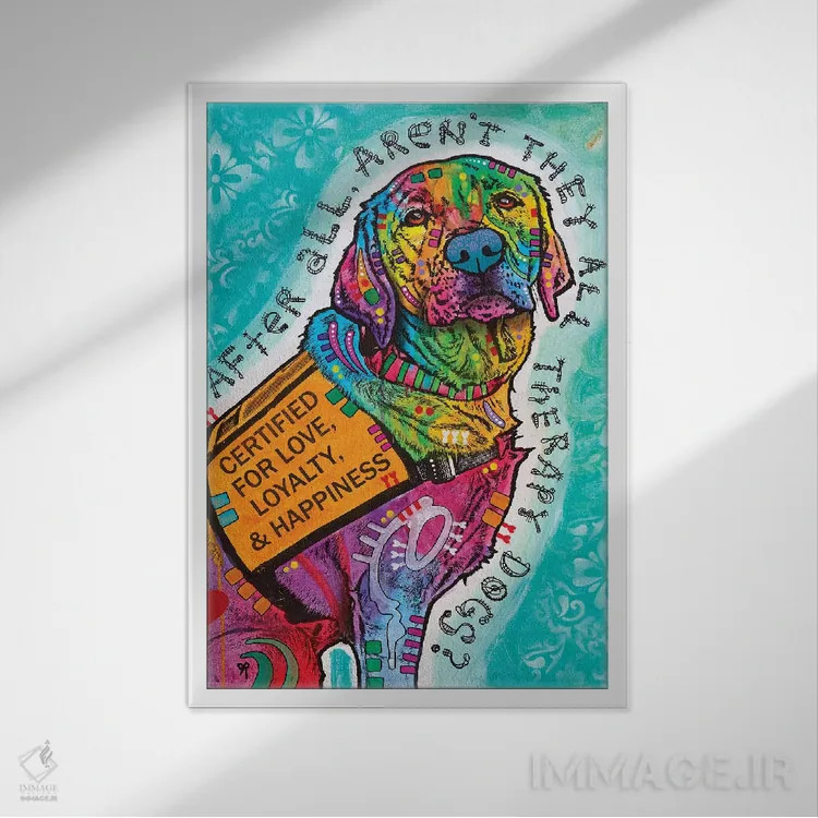 تابلو دکوراتیو تاییدشده برای عشق اثر باور روسو - نمای قابدار سفید