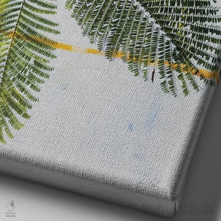 تابلو دکوراتیو شاخه نخل اثر دبورا رول - نمای نزدیک بافت بوم