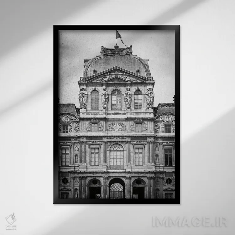 تابلو دکوراتیو معماری پاریس ۷ اثر دبورا رول - نمای قابدار مشکی