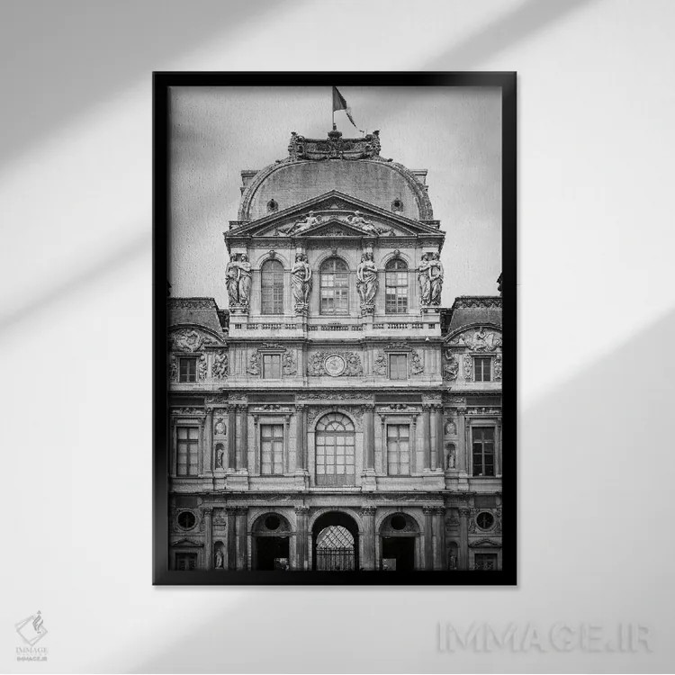 تابلو دکوراتیو معماری پاریس ۷ اثر دبورا رول - نمای قابدار مشکی