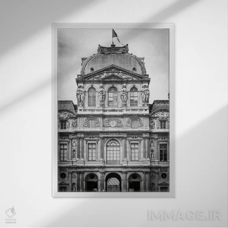 تابلو دکوراتیو معماری پاریس ۷ اثر دبورا رول - نمای قابدار سفید