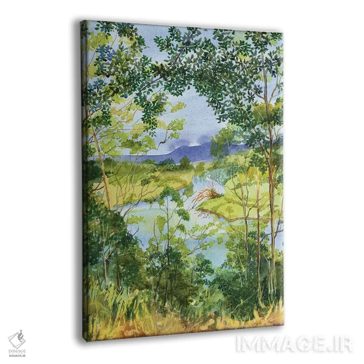 تابلو کلاسیک رودخانه درخت ها اثر هلن دوبروویچ - نمای پرسپکتیو محصول