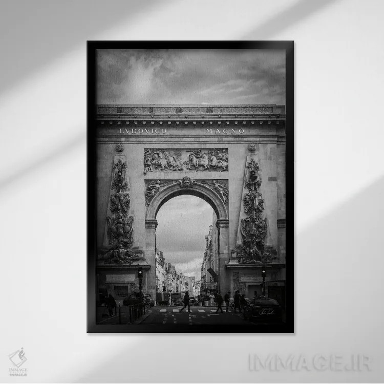 تابلو دکوراتیو زیبا در پاریس ۱ اثر دبورا رول - نمای قابدار مشکی