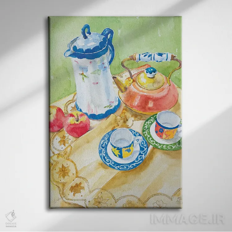 تابلو کلاسیک زمان چای اثر هلن دوبروویچ - نمای روبهرو روی دیوار