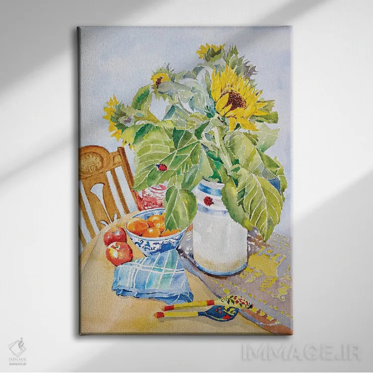 تابلو کلاسیک آفتاب گردان ها اثر هلن دوبروویچ - نمای روبهرو روی دیوار