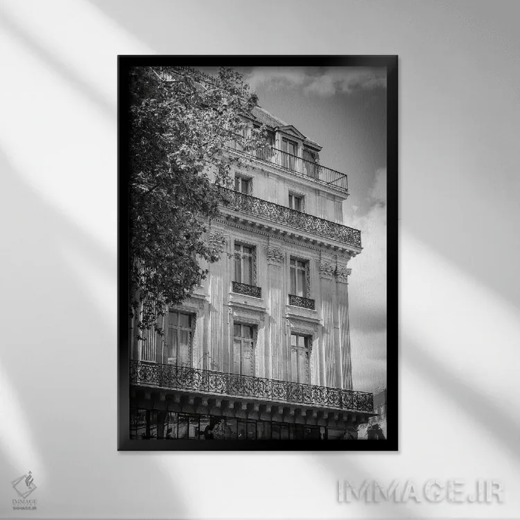 تابلو دکوراتیو زیبا در پاریس ۳ اثر دبورا رول - نمای قابدار مشکی