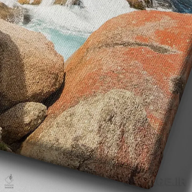 تابلو دکوراتیو استرالیا، تاسمانی، جزیره ماریا. خلیج متروک. طرح های جلبک افشا… اثر تریش دروی - نمای نزدیک بافت بوم