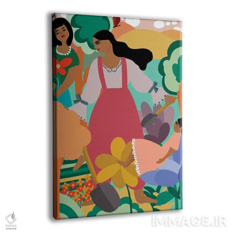 تابلو دکوراتیو باغبانی خانوادگی اثر باورا راژین - نمای پرسپکتیو محصول