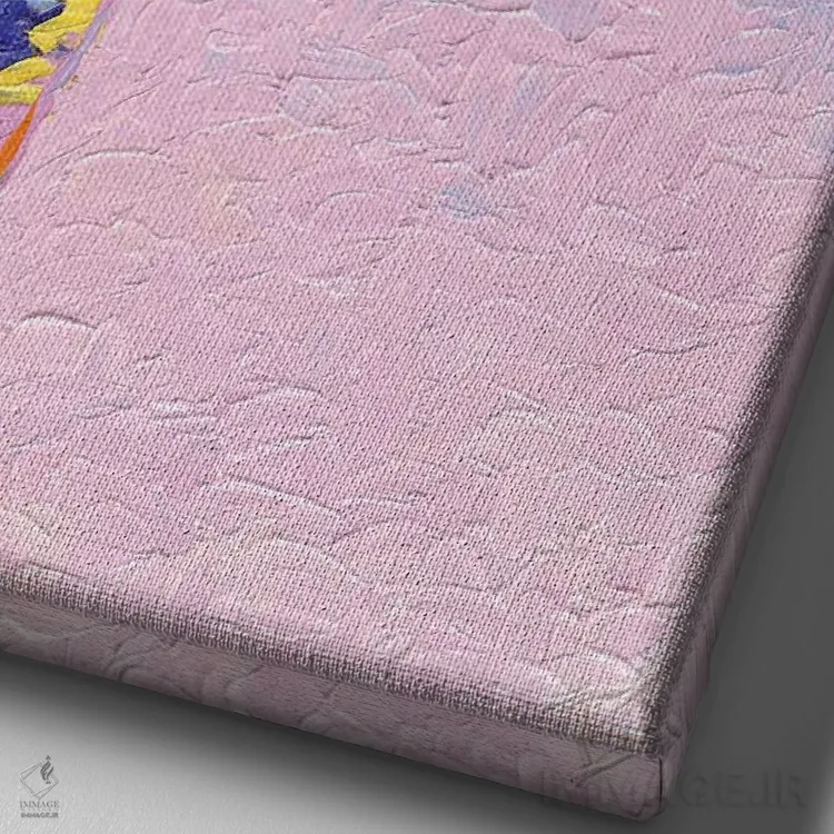 تابلو دکوراتیو رنگ پریده نخل اثر دروتا کوسی - نمای نزدیک بافت بوم