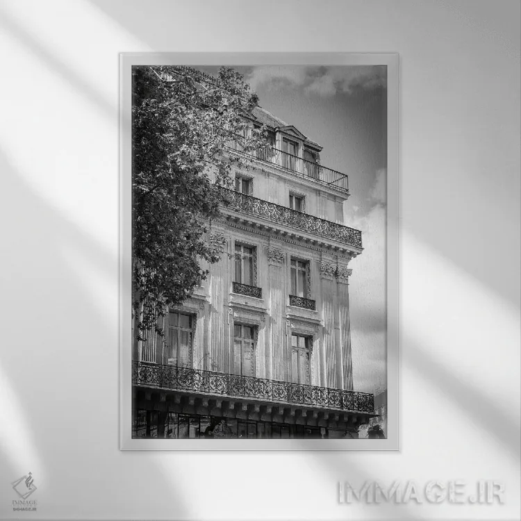 تابلو دکوراتیو زیبا در پاریس ۳ اثر دبورا رول - نمای قابدار سفید