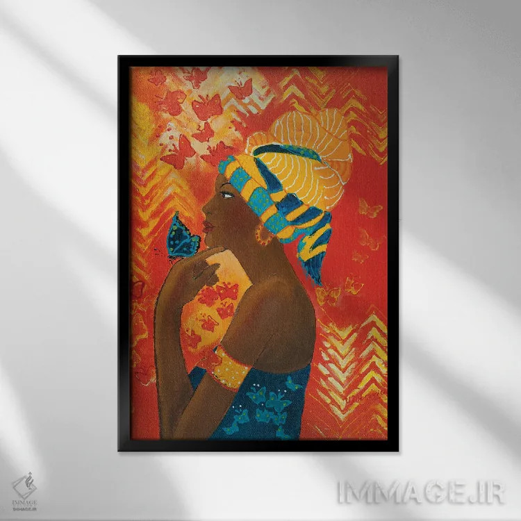 تابلو کلاسیک ملکه آفریقا اثر هلن دوبروویچ - نمای قابدار مشکی