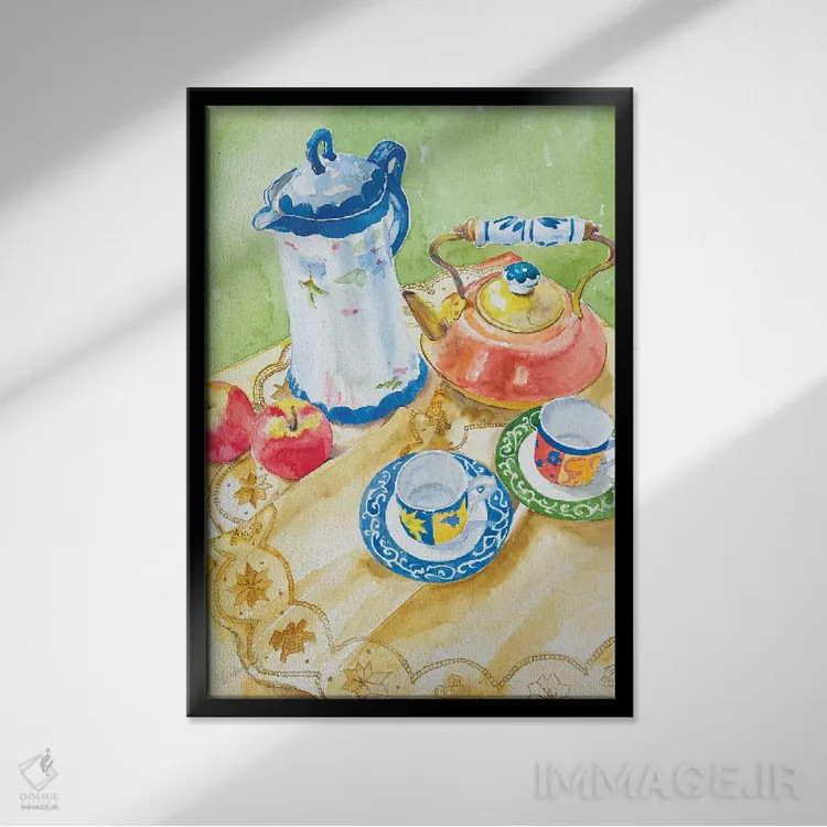 تابلو کلاسیک زمان چای اثر هلن دوبروویچ - نمای قابدار مشکی