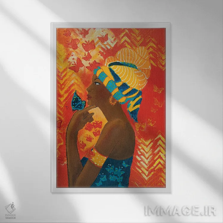 تابلو کلاسیک ملکه آفریقا اثر هلن دوبروویچ - نمای قابدار سفید