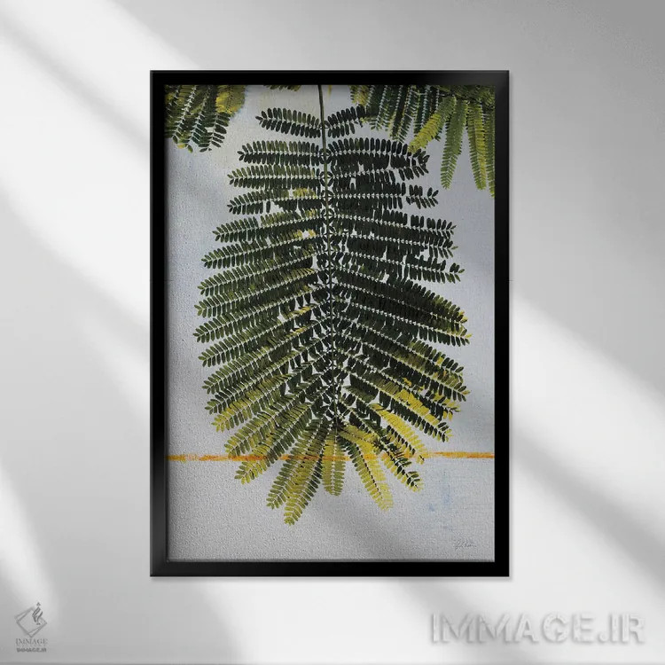 تابلو دکوراتیو نخل تنها اثر دبورا رول - نمای قابدار مشکی