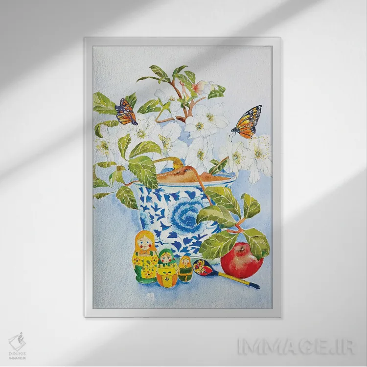 تابلو کلاسیک عروسک های روسی من اثر هلن دوبروویچ - نمای قابدار سفید