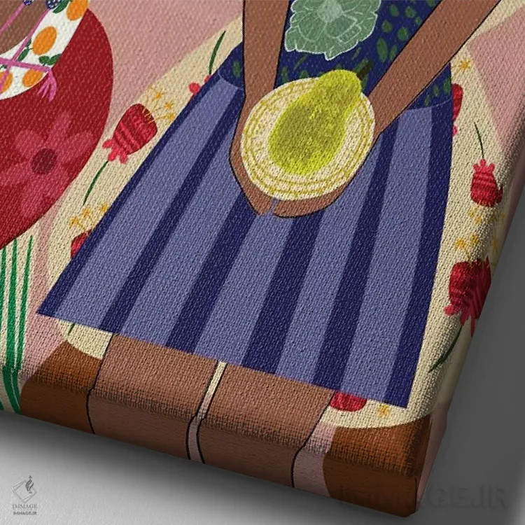 تابلو دکوراتیو شهر فلامینگوها اثر باورا راژین - نمای نزدیک بافت بوم