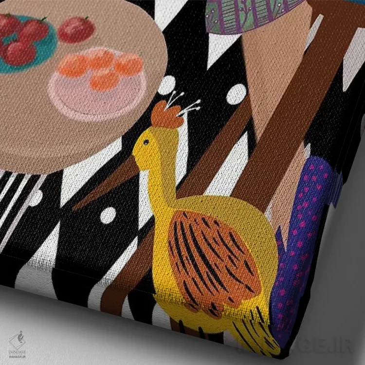 تابلو دکوراتیو دوستی مادام العمر اثر باورا راژین - نمای نزدیک بافت بوم