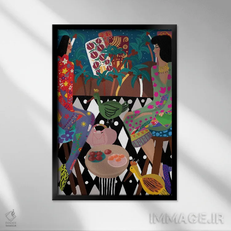 تابلو دکوراتیو دوستی مادام العمر اثر باورا راژین - نمای قابدار مشکی