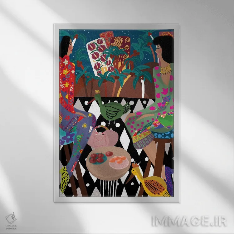 تابلو دکوراتیو دوستی مادام العمر اثر باورا راژین - نمای قابدار سفید