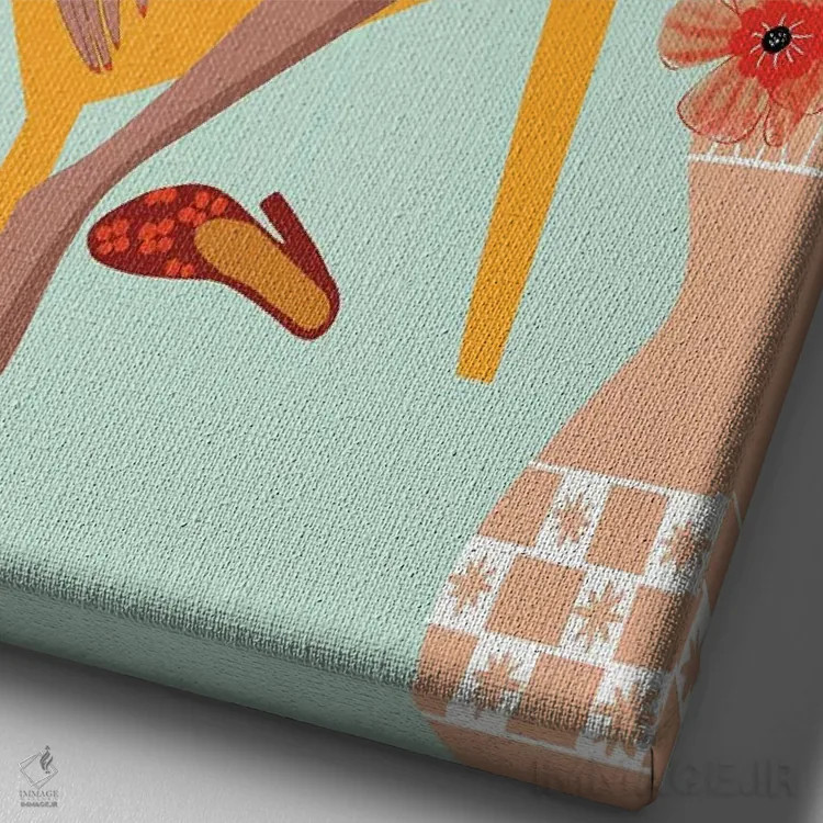 تابلو دکوراتیو تنهایی اثر باورا راژین - نمای نزدیک بافت بوم