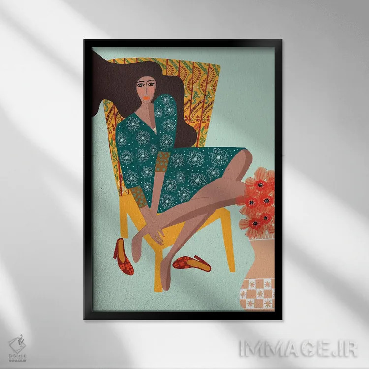 تابلو دکوراتیو تنهایی اثر باورا راژین - نمای قابدار مشکی