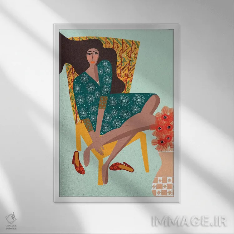 تابلو دکوراتیو تنهایی اثر باورا راژین - نمای قابدار سفید