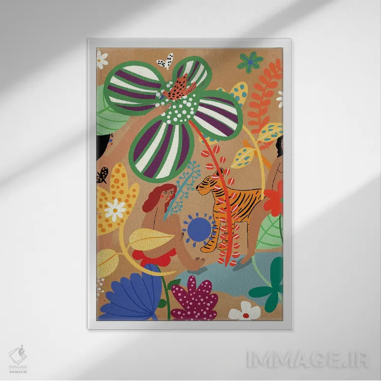 تابلو دکوراتیو زندگی طبیعی اثر باورا راژین - نمای قابدار سفید