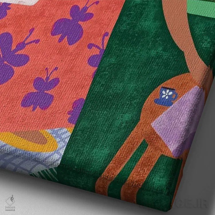 تابلو دکوراتیو باشگاه کتاب تابستانه اثر باورا راژین - نمای نزدیک بافت بوم