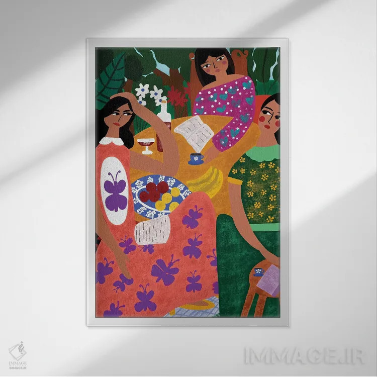 تابلو دکوراتیو باشگاه کتاب تابستانه اثر باورا راژین - نمای قابدار سفید