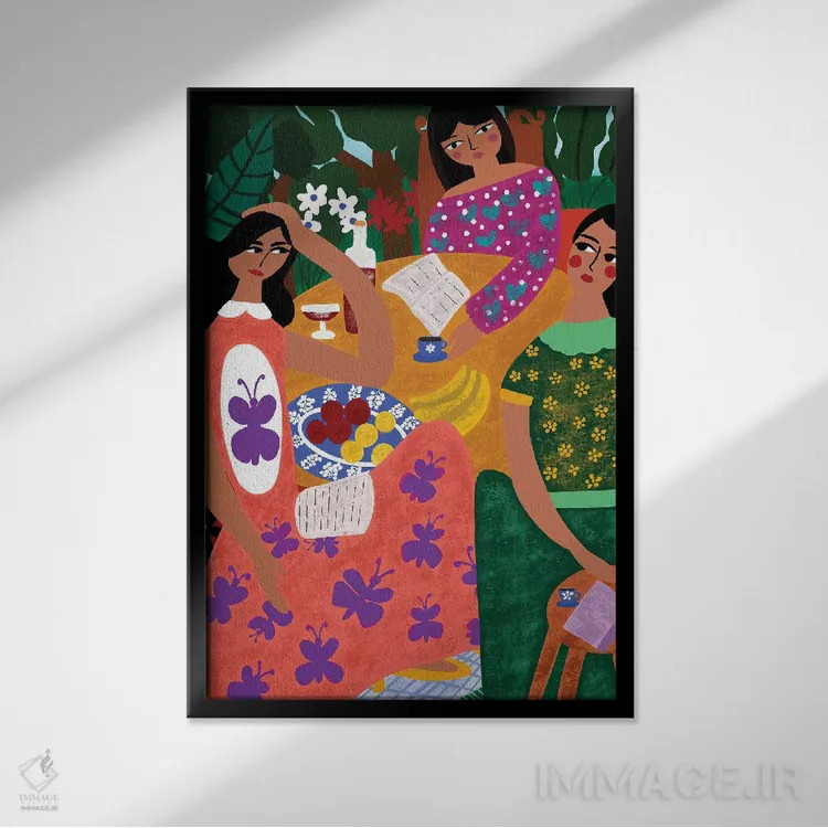 تابلو دکوراتیو باشگاه کتاب تابستانه اثر باورا راژین - نمای قابدار مشکی