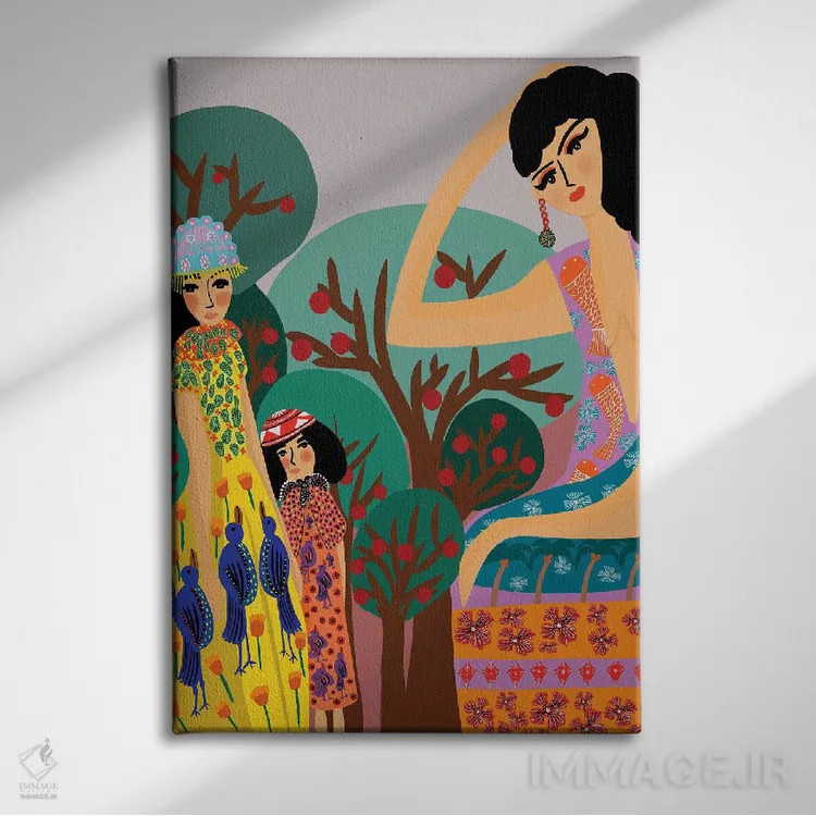 تابلو دکوراتیو درختان سیب اثر باورا راژین - نمای روبهرو روی دیوار