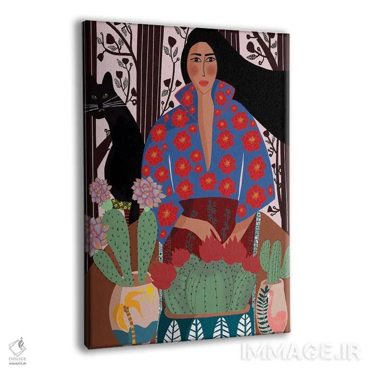 تابلو دکوراتیو کاکتوس اثر باورا راژین - نمای پرسپکتیو محصول